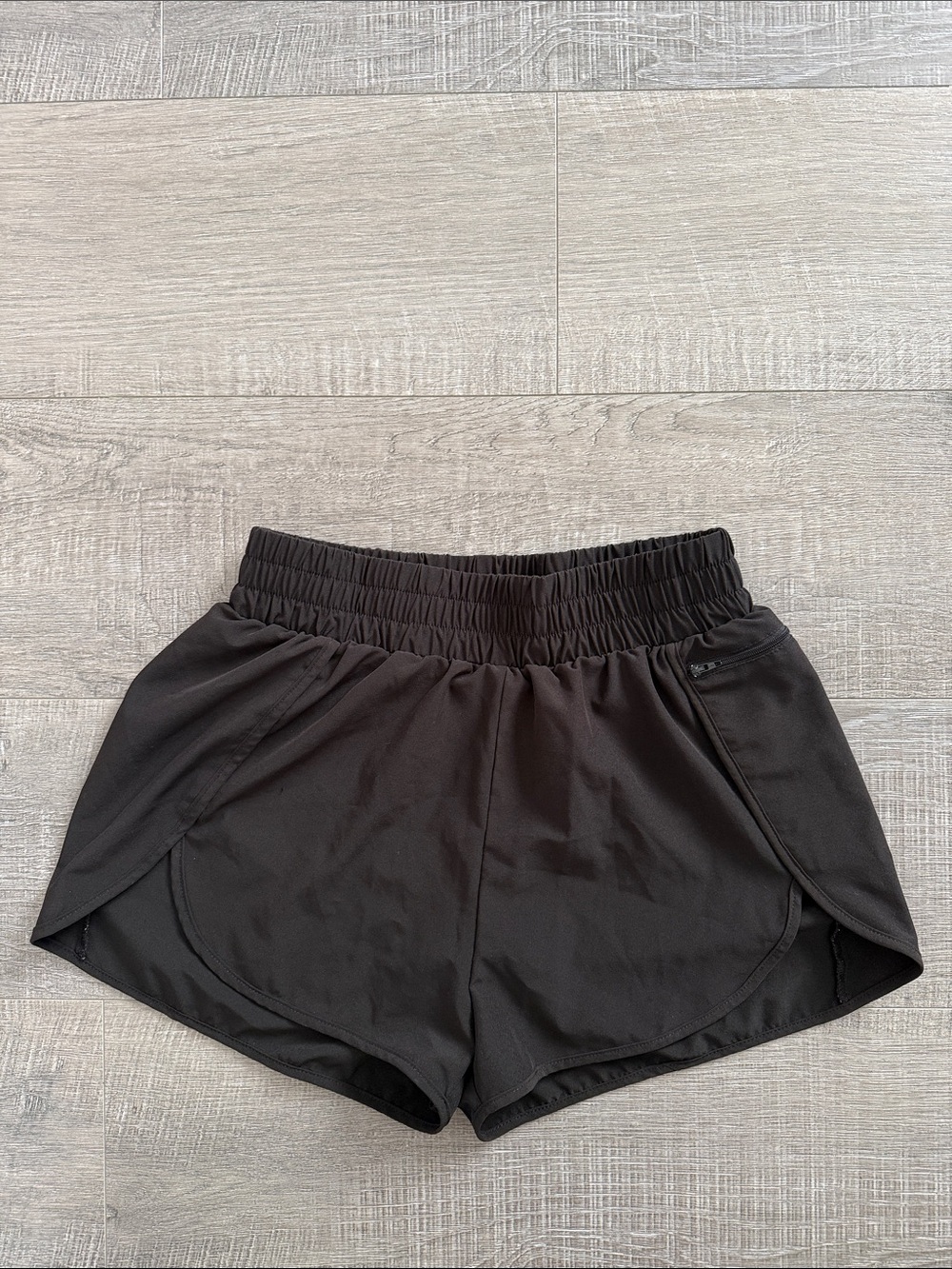 Women's Black Athletic Shorts with Elastic Waist